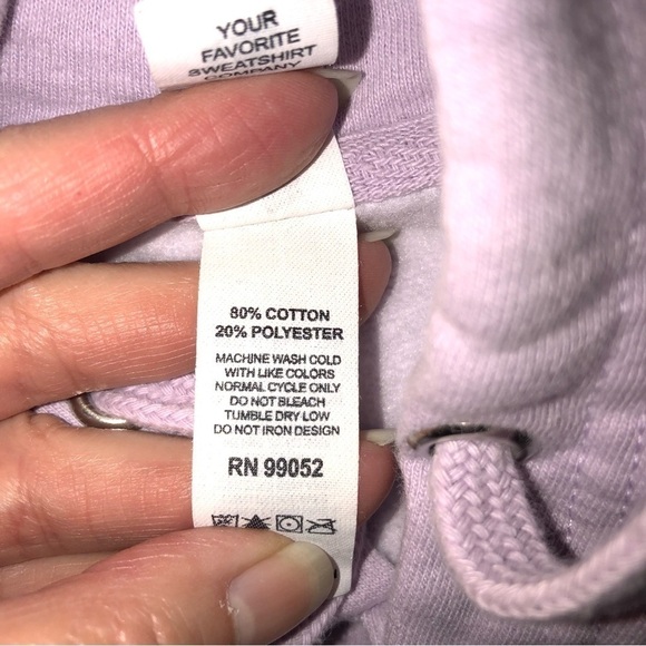 Spread Love Oversized Unisex Midweight Pullover Hoodie Light Purple size XL - Picture 10 of 10